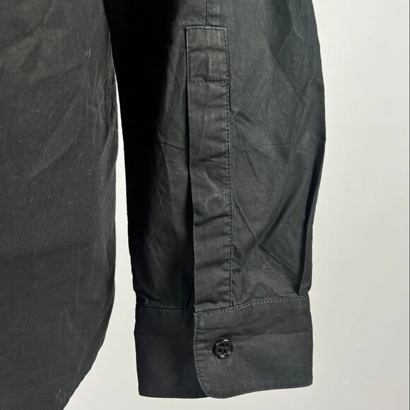 DAMIR DOMA SILENT Black Avant Garde Band Collar Button Long Sleeve Shirt Size M - Picture 15 of 15